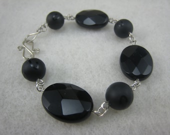 black onyx sterling silver bracelet