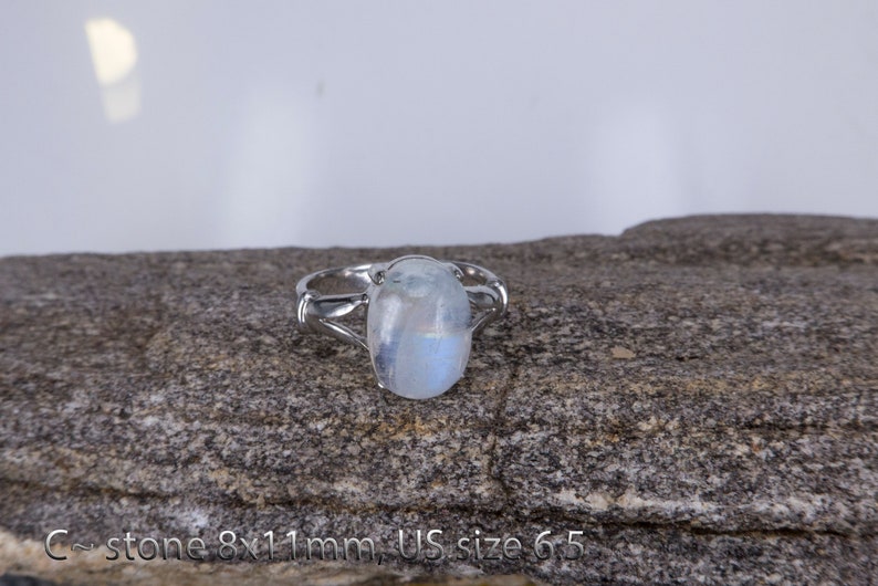 rainbow moonstone ring natural gemstone ring statement ring natural stone jewelry rainbow moonstone jewelry healing jewelry image 3