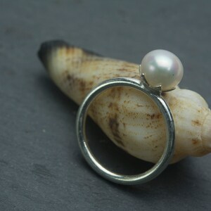 Freshwater Pearl Ring, Sterling Silver Ring, Cultured Pearl Jewelry ...