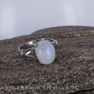 rainbow moonstone ring natural gemstone ring statement ring natural stone jewelry rainbow moonstone jewelry healing jewelry image 7