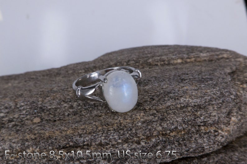 rainbow moonstone ring natural gemstone ring statement ring natural stone jewelry rainbow moonstone jewelry healing jewelry image 7