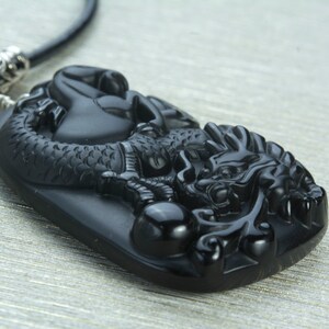 black pendant necklace horse pendant necklace black obsidian jewelry pendant dragon pendant jewelry chunky statement jewelry image 3