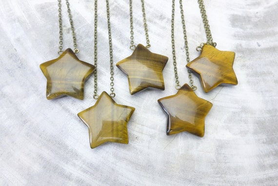 golden tiger's eye star pendant, golden tigers eye energy pendant, spiritual gemstone pendant, healing crystal jewelry, natural gemstone