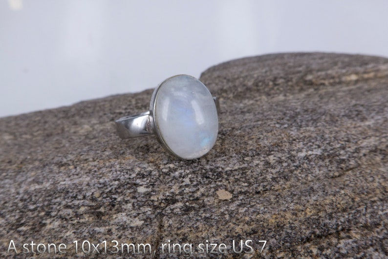 rainbow moonstone ring natural gemstone ring statement ring natural stone jewelry rainbow moonstone jewelry healing jewelry image 1