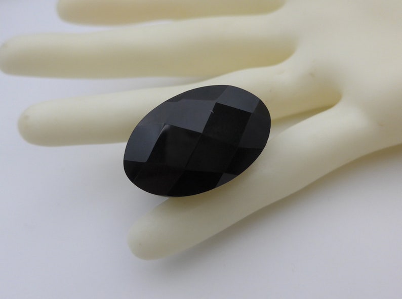 black onyx ring, faceted cut black gemstone ring, statement mens womens ring, natural gemstone rings, good quality stone ring, jewelry ring image 4