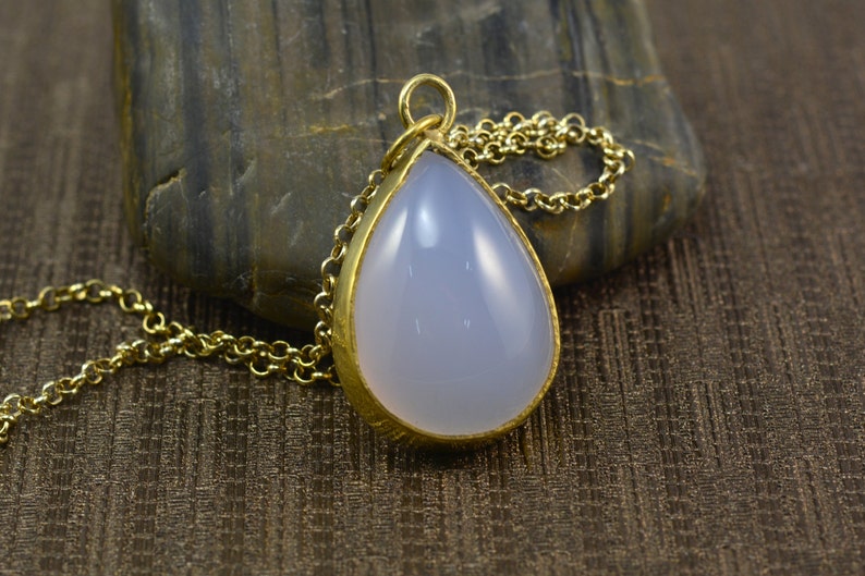 Chalcedony pendant blue chalcedony necklace pendant Etsy