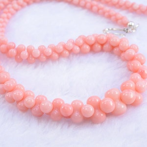 coral necklace,pink coral,red necklace,graduated bone bead necklace,bridal jewelry,wedding necklace