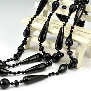 onyx necklace,black necklace,long necklace,stone necklace,beaded necklace,rope knot necklace,black color necklace,gemstone jewelry