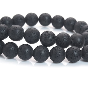 black lava stone nacklace, black volcano lava  jewelry, black gemstone jewelry - beaded jewelry nekclace