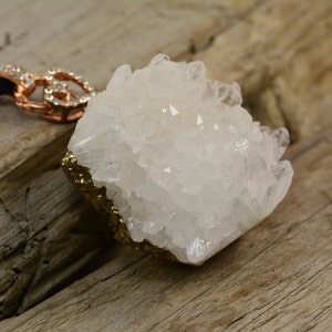 druzy crystal pendant, crystal point necklace, crystal quartz pendant , heal crystal necklace, rock crystal, clear quartz jewelry