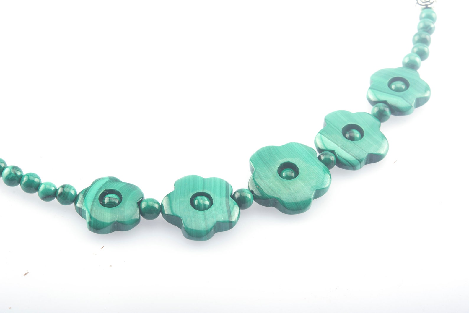 Genuine Malachite Necklace, Green Gemstone Necklace, Green Jewelry