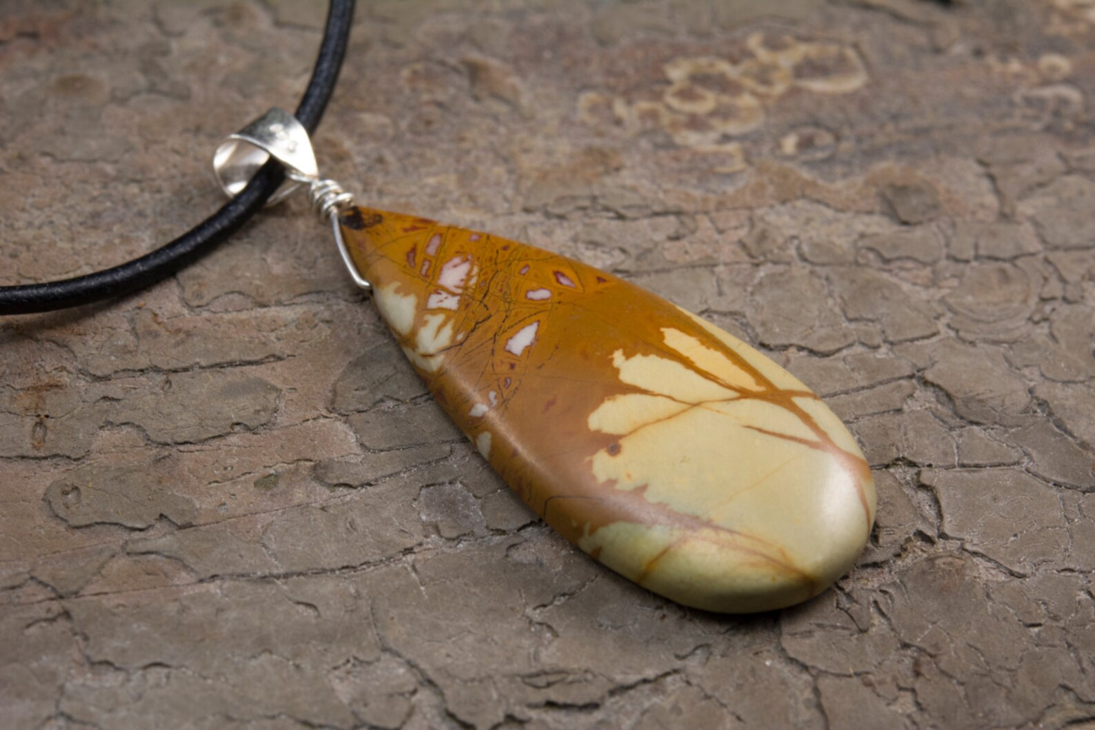 3 Carved and Curved! Picasso Jasper Teardrop Pendant Beads 008902