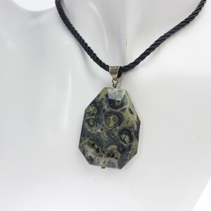 Kambaba Jasper Pendant Natural Dark Green Stone Jewelry - Etsy