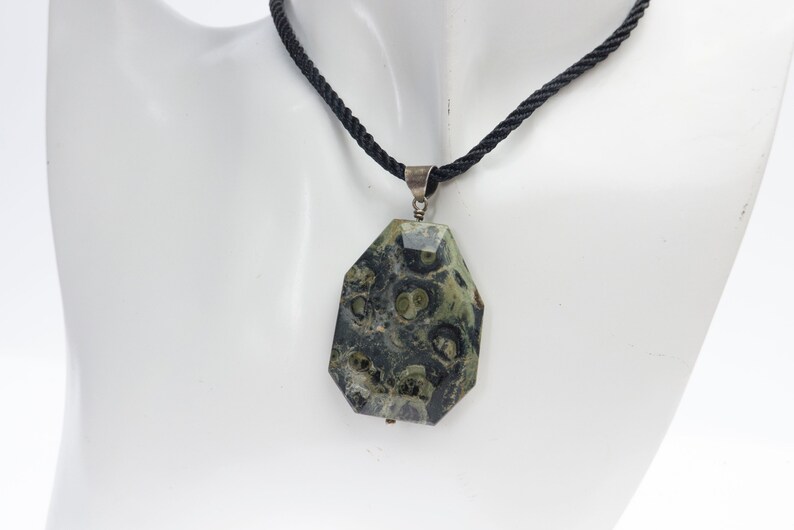 Kambaba Jasper Pendant Natural Dark Green Stone Jewelry - Etsy