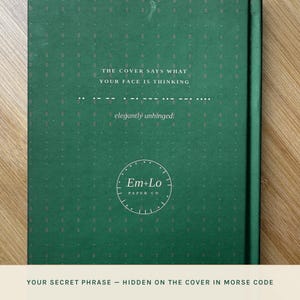 Hidden Morse Code Journal, Personalized Secret Message Hardcover Notebook, Funny Gift for Her, Guided Prompt Journal, A5 Lined