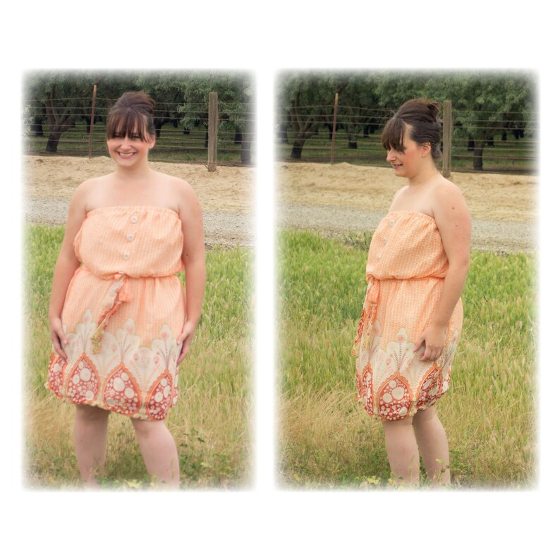 Misses Paper Printed Sewing Pattern Waist Sash Adjustable Elastic Band Ladies Strapless Sun Dress Swimsuit Coverup Plus Sizes