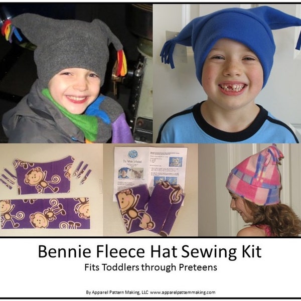 Children's Fleece Hat Sewing Kit - One Size,  Girls, Boys, Easy Sewing, Sewing Pattern, Craft Kit, DIY Craft, Craft Supplies, Polar Fleece