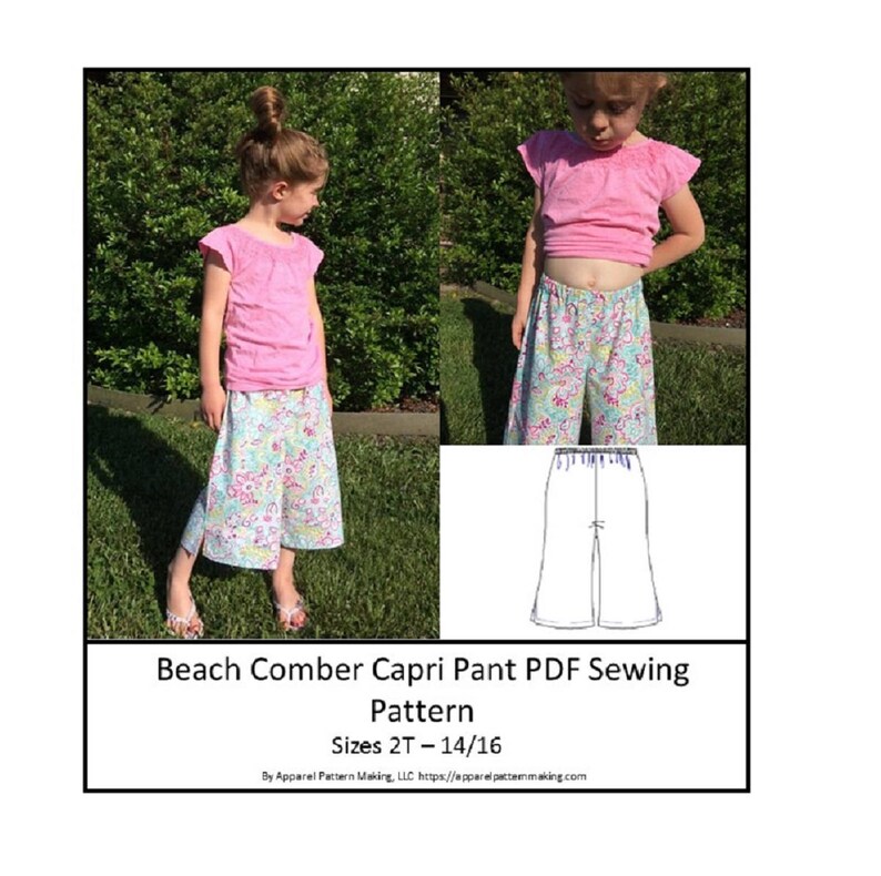 Capri Pant Sewing Pattern for Toddlers Girls Children Sizes | Etsy