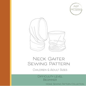 Fleece Neck Gaiter PDF Sewing Pattern, downloadable, digital pattern, Neck Tube, Turtleneck
