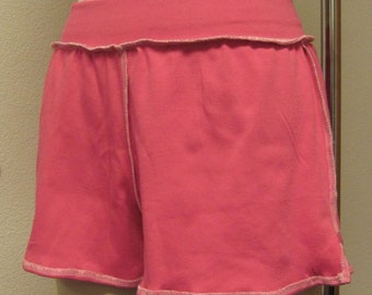 Women Short, Knit Shorts, Deconstructed Clothing, Pajama Shorts, Ribbed Elastic Waistband, Jersey Knit, Sizes XS, S, M,L, XL