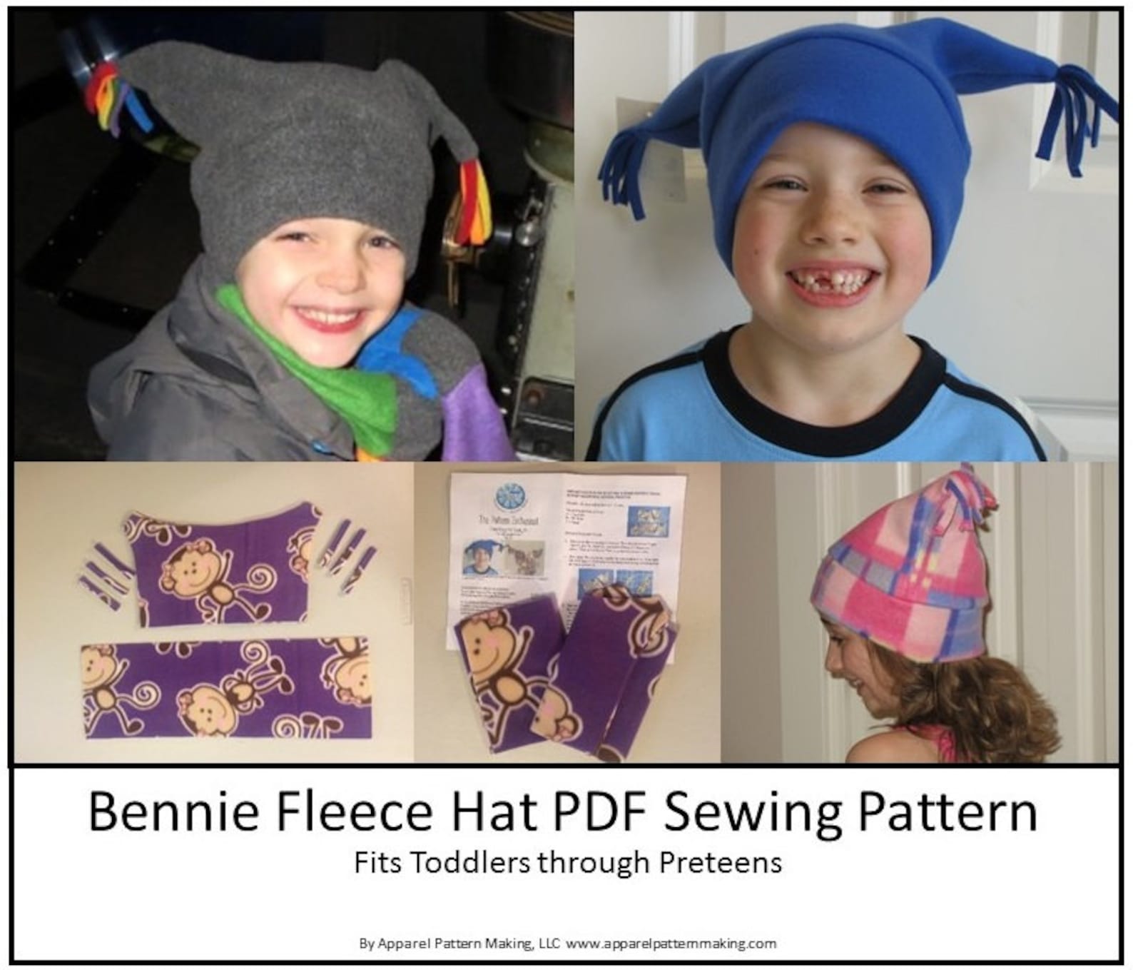 DIY Polar Fleece Hat PDF Sewing Pattern Easy Sewing One Size Etsy