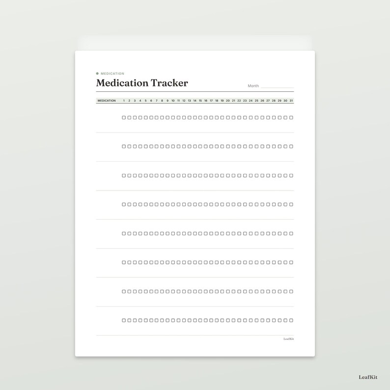 Utskrivbar medicinspårare | Ifyllbar PDF-vårdgivarepärm, pillerlogg, medicinlista, vitala värden och möteslogg | Letter A4 bild 7