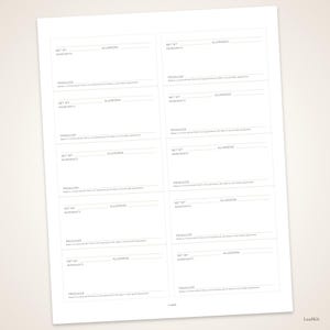 May include: A white sheet of paper featuring ten rectangular food label templates arranged in two columns. Each label includes printed lines and text fields for Net Wt, Allergens, Ingredients, and Producer, with a disclaimer about home kitchens.