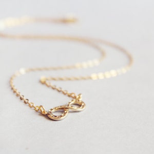 infinity friendship delicate necklace dainty minimalist gold jewelry / gift for her image 3