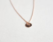 initial - PERSONALIZED JEWELRY, custom rose gold or gold stamped letter necklace / minimalist, dainty, custom gift for her