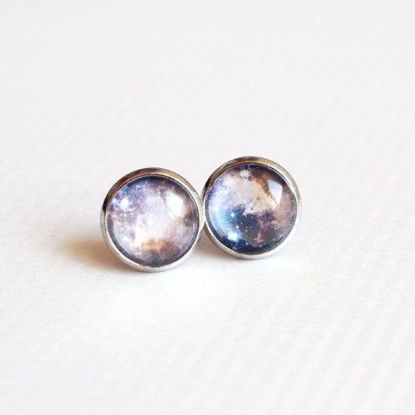 nebula studs - dainty galaxy earrings / modern jewelry  - gift for her