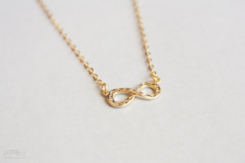 infinity friendship delicate necklace dainty minimalist gold jewelry / gift for her image 2