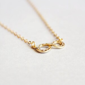 infinity friendship delicate necklace dainty minimalist gold jewelry / gift for her image 5