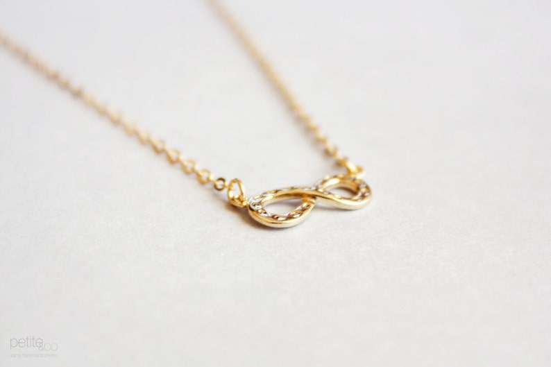 infinity friendship delicate necklace dainty minimalist gold jewelry / gift for her image 5