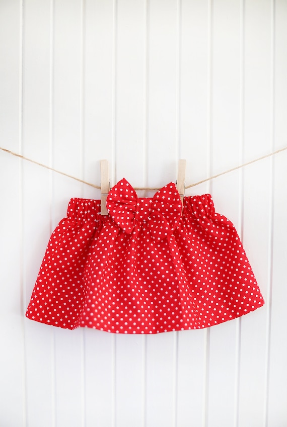baby red polka dot skirt