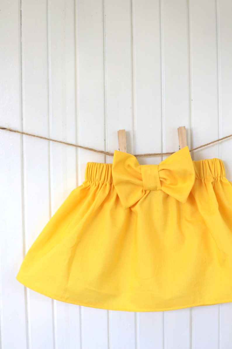 Yellow Baby Skirt/ Yellow Toddler Skirt/ Girls Yellow Bow Etsy