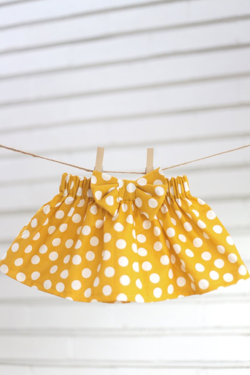 Mustard Baby Skirt/ Yellow Polka Dot Toddler Skirt/ Mustard Etsy