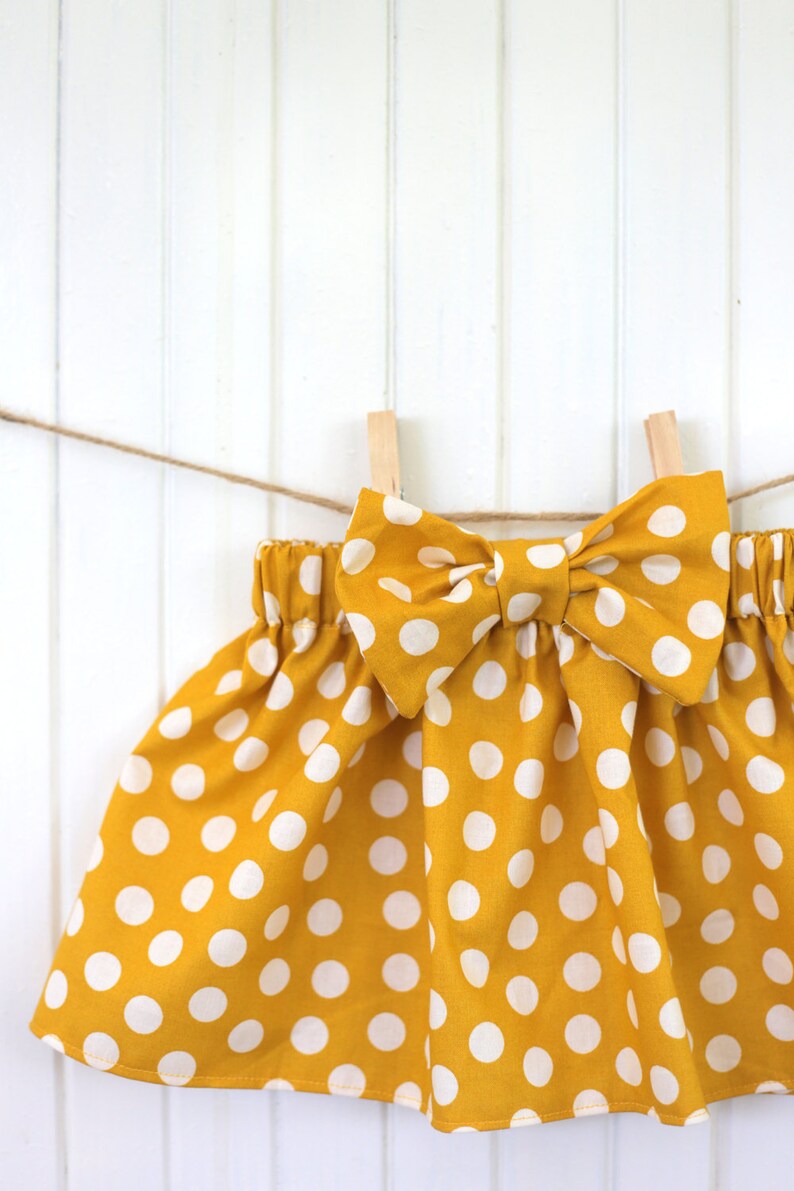 Mustard Baby Skirt/ Yellow Polka Dot Toddler Skirt/ Mustard Etsy