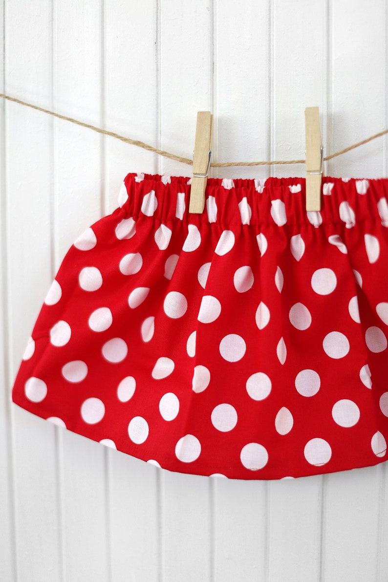 Minnie Mouse Skirt/ Minnie Mouse Dress/ Red Polka Dot Skirt/ Etsy