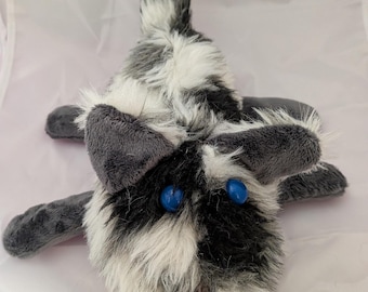 Handmade Plush Wolf Stuffed Animal - Floppy Wolf Plushie - Made to Order - 7 inches tall 10 inches wide