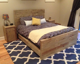 Weathered oak bed frame