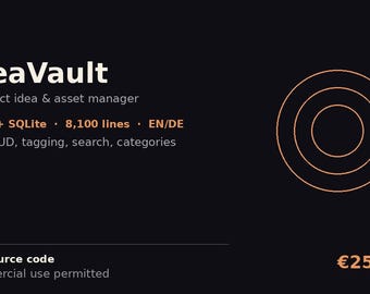 IdeaVault - Idea & Asset Manager App Source Code | React SQLite | Full Rights Included