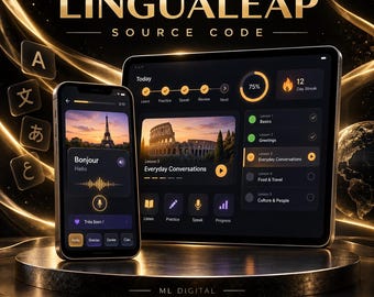 Broncode van de LinguaLeap-app voor het leren van talen | React Native Expo | Klaar voor implementatie | Alle rechten inbegrepen