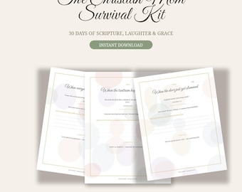 Christian Mom Devotional Journal, 30-Day Scripture Prayer Guide (Instant Download)