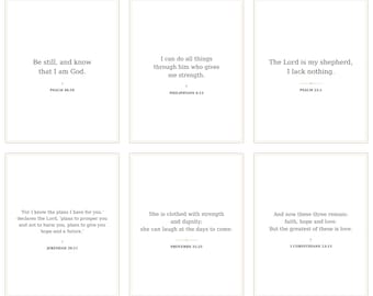 Scripture Wall Art Set | 6 Bible Verse Prints (8x10) (Digital Download)