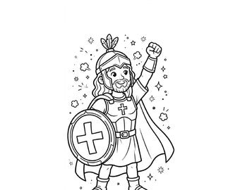 Jesus Is My Hero Coloring Book | Bible Stories & Superhero Armor (Digital Download)