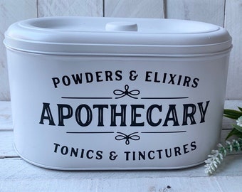 Farmhouse  Decor, Apothecary Tin, Bathroom Decor, Farmhouse Bathroom Decor, Personalized Tin, Decorative Tin, Personalized Decor, Apothecary