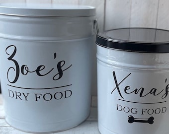 Farmhouse Decor, Large Dog Food Tin, Dog Food Bin,Personalized Dog Food  Container, Large Pet Food Container, Pet Food Tin, Dog Food Storage