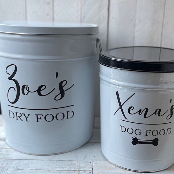 Farmhouse  Decor, Large Dog Food Tin, Dog Food Bin,Personalized Dog Food Container, Large Pet Food Container, Pet Food Tin, Dog Food Storage