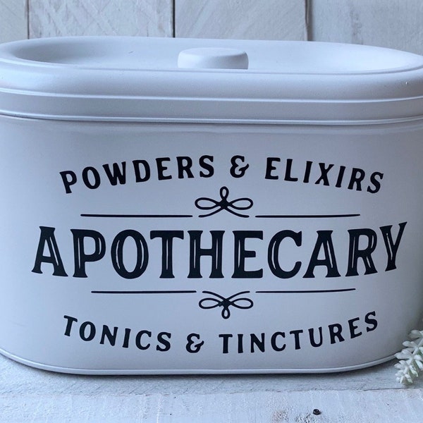 Farmhouse  Decor, Apothecary Tin, Bathroom Decor, Farmhouse Bathroom Decor, Personalized Tin, Decorative Tin, Personalized Decor, Apothecary
