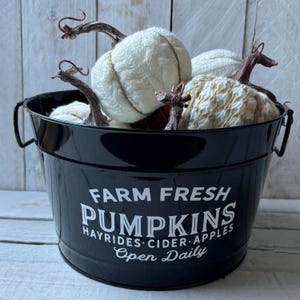 Fall Decor, Pumpkin Decor, Harvest Market, Personalized Tin,Farmhouse Decor, Farmhouse Container, Farmhouse Kitchen Decor, Fall Centerpiece